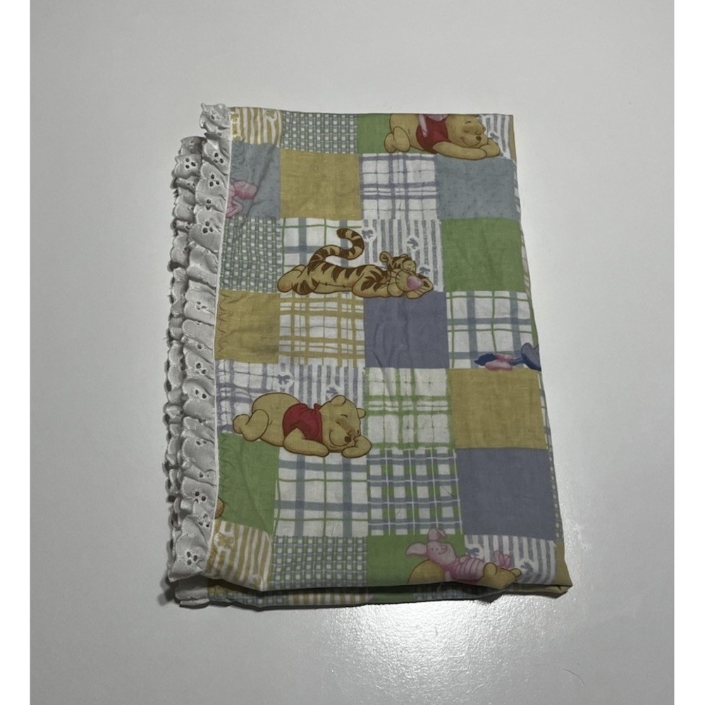 Winnie The Pooh Vintage Handcrafted Patchwork Baby Nursery Quilt Blanket Unisex
